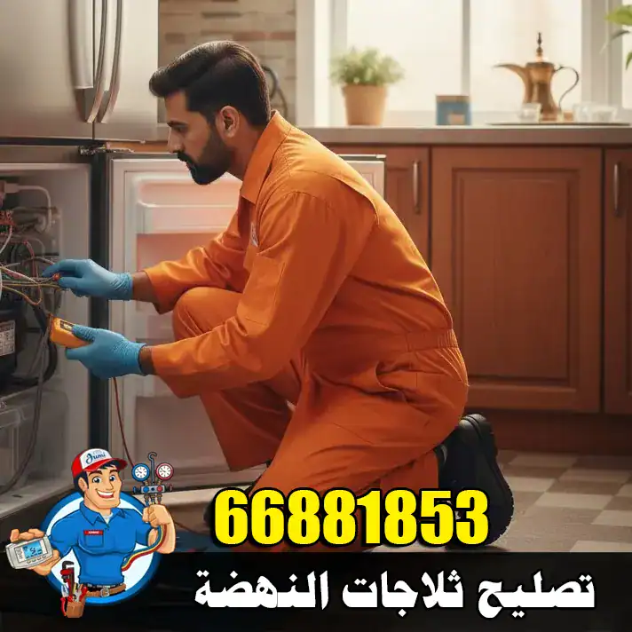 فني ثلاجات في النهضة يقوم بفحص تبريد الثلاجة وتشخيص الأعطال الداخلية بدقة