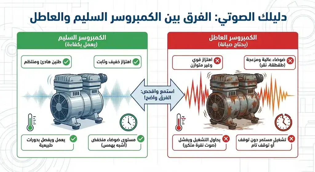 تصليح ثلاجات الكويت | فني هندي لصيانة الثلاجات والفريزرات 8 انفوجراف يشرح الفرق بين الكمبريسر العاطل والسليم