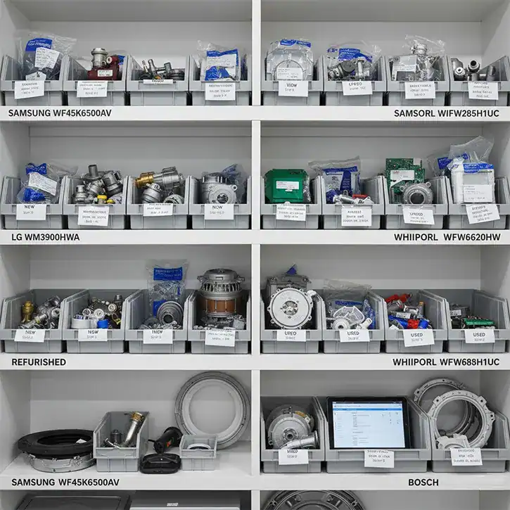 قطع غيار غسالات حسب الموديل والحالة في ورشة تصليح غسالات بالكويت