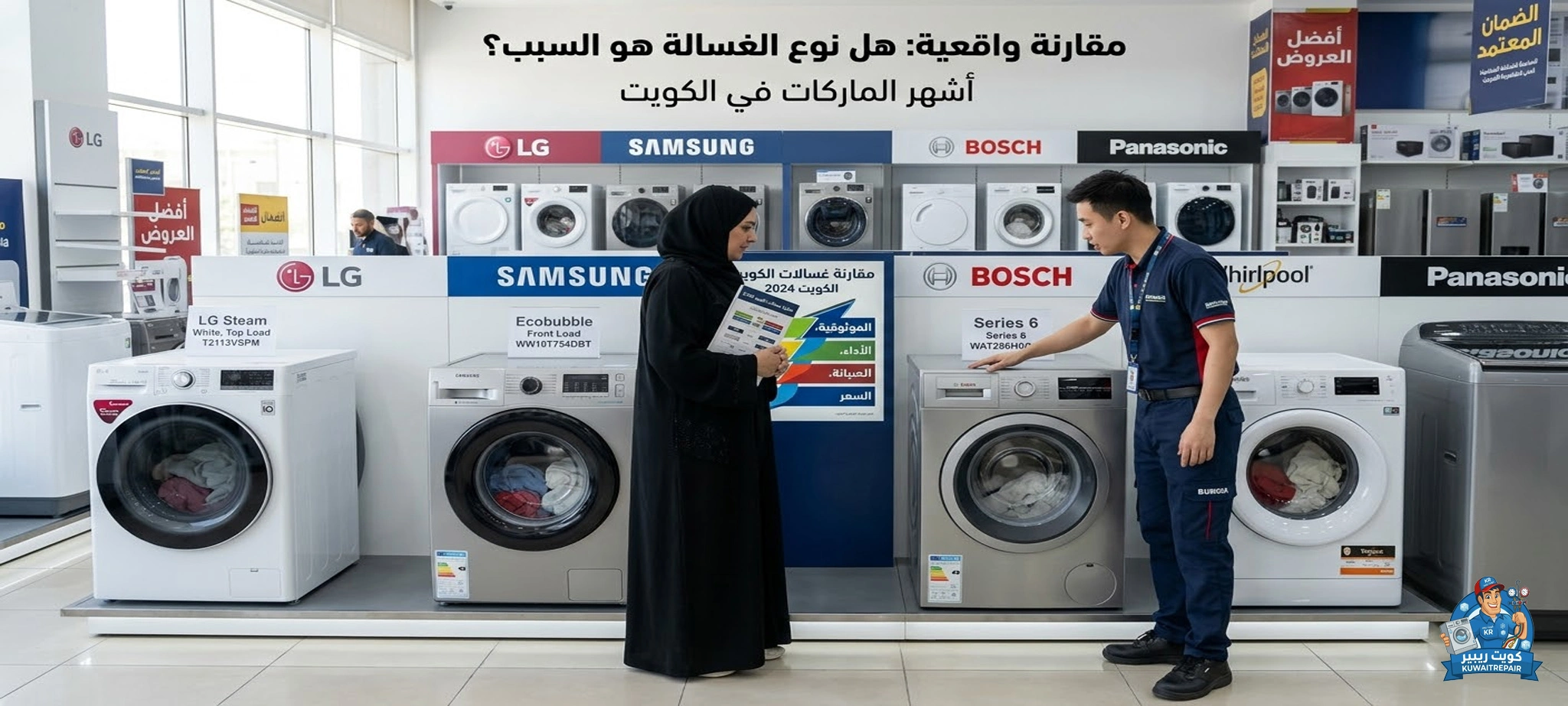 مقارنة ذكية: دليلك الشامل لأشهر ماركات الغسالات في الكويت